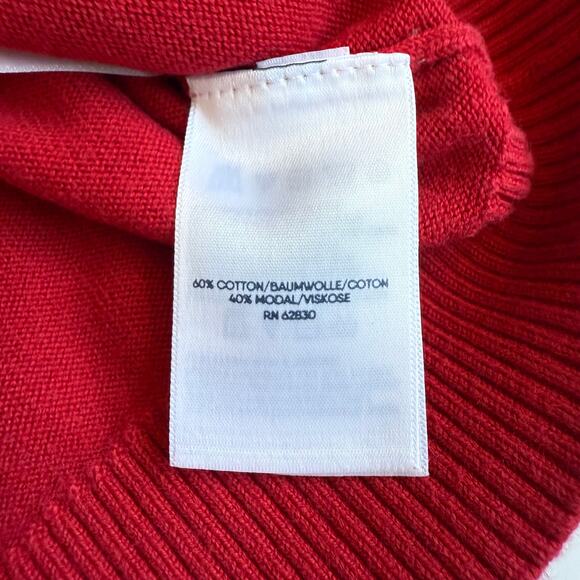 Lands End School Uniform Girls Cotton Modal Cardigan Sweater Red Small 6-7 - Picture 8 of 9